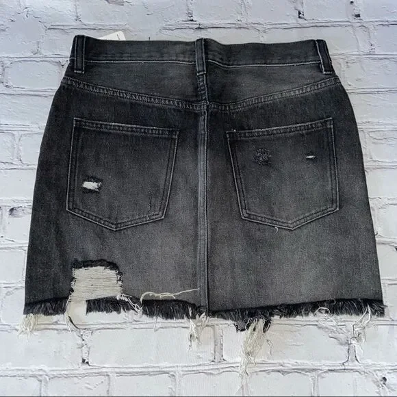 Free People RELAXED AND DESTROYED Denim Skirt NWT Size 25 - Picture 5 of 6